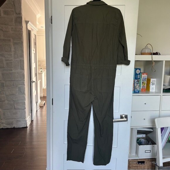 VELVET BY GRAHAM & SPENCER Taylor Jumpsuit Long Sleeve Green Large Cotton - Picture 4 of 4